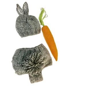 Rabbit hat and shorts set with carrot